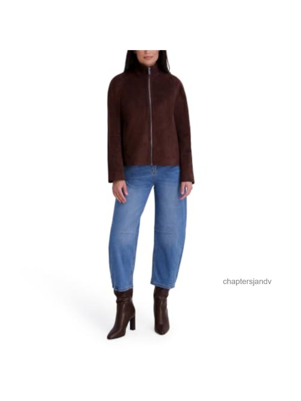 Faux Suede Scuba Jacket Zip Front Raglan Sleeve Casual